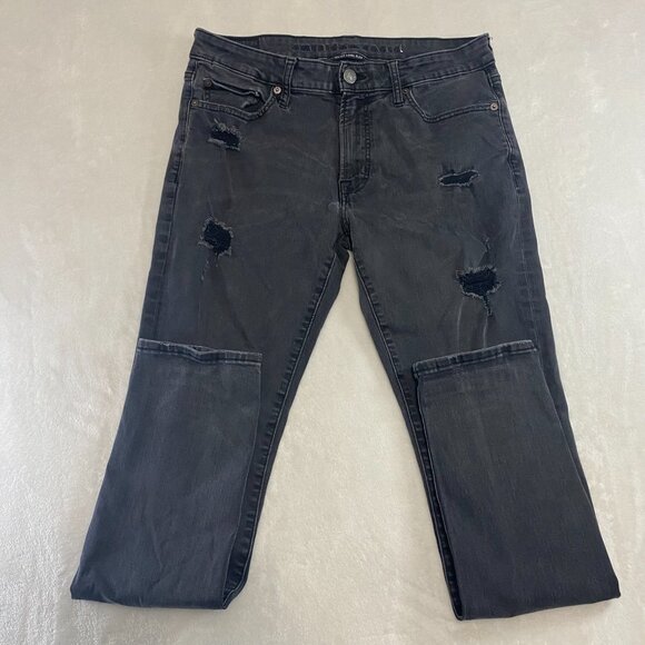 American Eagle Slim Jeans 32X31 Next Level Flex Slim Stretch Black Distressed - Picture 2 of 12